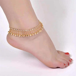 Silver Ethnic Tassel Bell Anklets Women Beach Foot Bracelet Jewelry