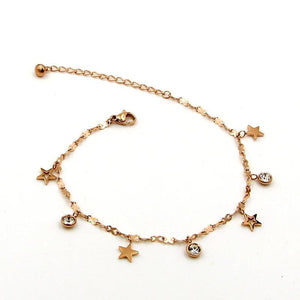 8 Shape Chain Anklets Titanium Steel Rose Woman Ank