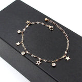 8 Shape Chain Anklets Titanium Steel Rose Woman Ank