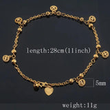 Yellow Round Patterned Anklets Chain for Women Girls