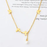 316L Stainless Steel Butterfly Pearl Tassel Chain Anklet