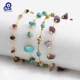 Lucky Eye Natural Stone Anklet Adjustable Ankle Bracelet for Women