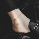 Yellow Adjustable Snake Chain Anklet 316 Titanium Steel Jewelry