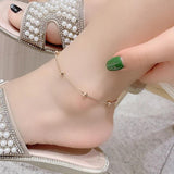 Titanium Steel Snake Chain Beads Women's Anklets