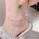 Titanium Steel Snake Chain Beads Women's Anklets