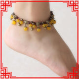 Bohemian Chalcedony Anklets Chains Handmade Vintage Foot Chains