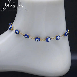 Stainless Steel Evil Eye Anklets Bracelets for Women