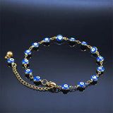 Stainless Steel Evil Eye Anklets Bracelets for Women