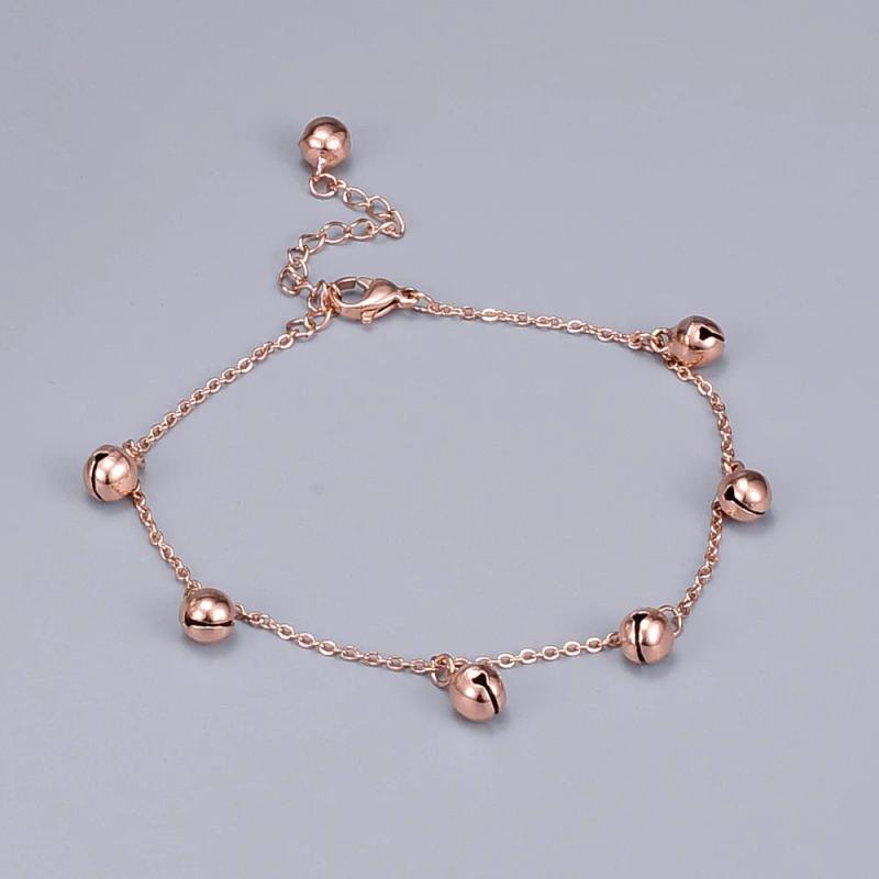 Stainless Steel Rose Bells Ankle Bracelet for Women