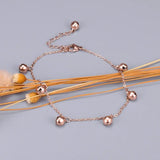 Stainless Steel Rose Bells Ankle Bracelet for Women