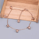 Stainless Steel Rose Bells Ankle Bracelet for Women