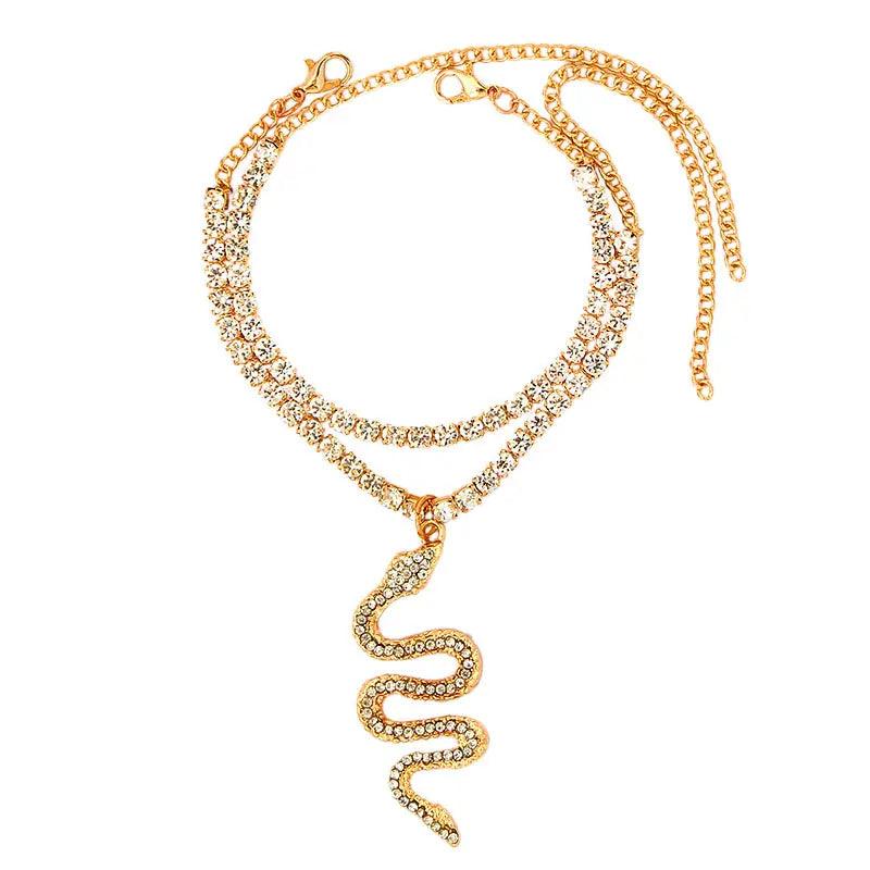 Rhinestone Anklet Bracelet Tennis Chain Crystal Pendant Beach Foot Jewelry