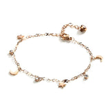 Summer Style Stainless Steel Star Anklet Rose Women's Jewelry Gift