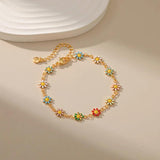 Daisy Flower Beach Anklet Bracelet for Women - Summer Foot Jewelry