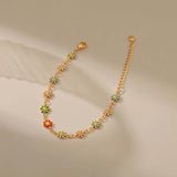 Daisy Flower Beach Anklet Bracelet for Women - Summer Foot Jewelry