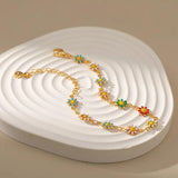 Daisy Flower Beach Anklet Bracelet for Women - Summer Foot Jewelry