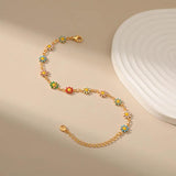 Daisy Flower Beach Anklet Bracelet for Women - Summer Foot Jewelry