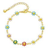 Daisy Flower Beach Anklet Bracelet for Women - Summer Foot Jewelry