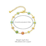 Daisy Flower Beach Anklet Bracelet for Women - Summer Foot Jewelry