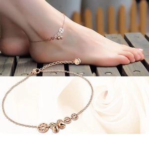 Chinese Coins Little Bell Anklet Women Girl Barefoot Jewelry