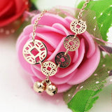 Chinese Coins Little Bell Anklet Women Girl Barefoot Jewelry