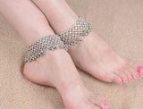 Antique Silver Plated Bell Tassel Beach Anklets Women Beads Foot Chain Anklets