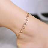 Daisy Beads Anklet Rose Stainless Steel Summer Beach(GA104)