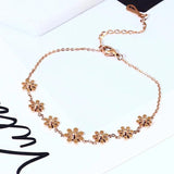 Daisy Beads Anklet Rose Stainless Steel Summer Beach(GA104)