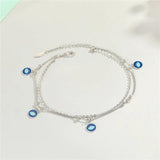 Boho Multilayer Chain Eyes Anklet Vintage Eye Pendant Bracelet