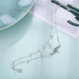 Bohemia Lock Snake Chain Anklet Pearl Pendant Foot Bracelet Beach Jewelry
