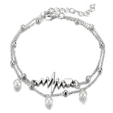 Bohemia Lock Snake Chain Anklet Pearl Pendant Foot Bracelet Beach Jewelry