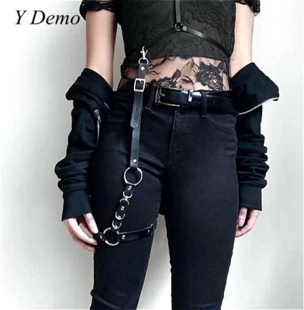 Punk Women Circles Pants Belt Unisex Hiphop Rock Chain Accessories