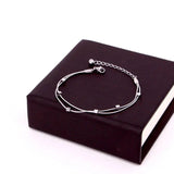 Snake Bone Chain 6 Cube Stainless Steel Anklet For Women and Girls