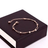 Snake Bone Chain 6 Cube Stainless Steel Anklet For Women and Girls