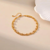 Metal Round Ball Double Layer Anklets for Women Jewelry Temperament Beach Anklet