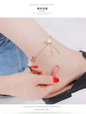 19+5cm Stainless Steel Women Butterfly Pendant Foot Chain Leg Bracelet