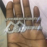 Crystal Double Heart Anklet Rhinestone Foot Jewelry for Women