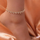 Stonefans Water Drop Anklet Chain Jewelry for Women Sandals Barefoot Accessories