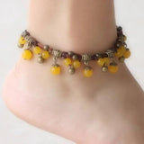 Indian Stone Copper Bead Anklet Women Beach Bell Bracelet Foot Jewelry