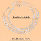 Rhinestone Tennis Anklet Bracelets Boho Foot Jewelry