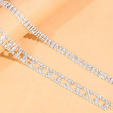 Rhinestone Tennis Anklet Bracelets Boho Foot Jewelry