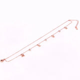 2-Layer Roman Numeral & 3 Zircon Anklet Stainless Steel Valentine Gift