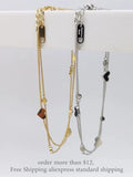 Double Layer Heart Charm Anklet Foot Jewelry