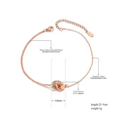 Bohemia Beach Stainless Steel Charm Anklet Double Circle Cubic Zirconia