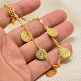 Annayoyo Dubai Arab Vintage Link Chain Anklets For Women Men Baby Ankle Bracelet
