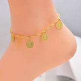 Annayoyo Dubai Arab Vintage Link Chain Anklets For Women Men Baby Ankle Bracelet