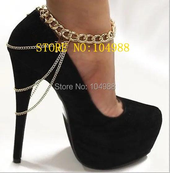 Three Layer Shoe Anklet Chains for Heels or Boots