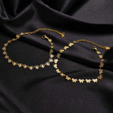 Heart Shape Butterfly Anklet, Stainless Steel Chain, Summer Foot Jewelry