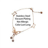 Butterfly Tassels Anklets Stainless Steel Female Foot Bracelets