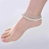Silver Ethnic Tassel Bell Anklets Women Girl Beach Foot Bracelet Anklet Indi